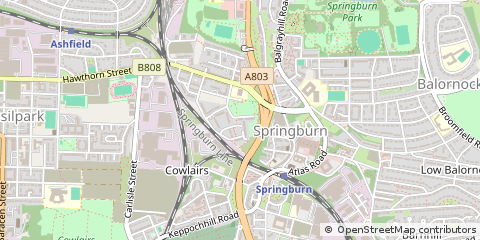 Map of Springburn, Glasgow