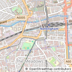 Map of Nottingham, Nottinghamshire
