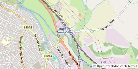 Map of Rugeley, Derbyshire