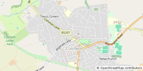 Map of Warrington, Cheshire