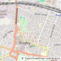 Map of Rugby, Warwickshire
