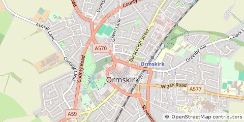 Map of Ormskirk, Lancashire