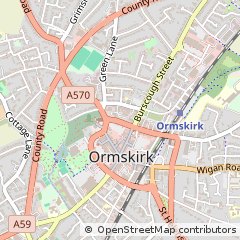 Map of Ormskirk, Lancashire