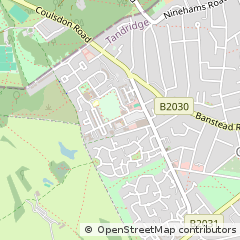 Map of Caterham on the Hill, Surrey