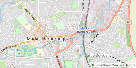 Map of Market Harborough, Leicestershire