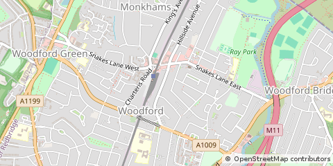 Map of Woodford Green, Essex