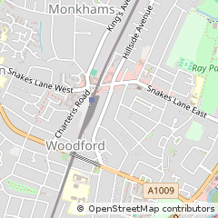 Map of Woodford Green, Essex