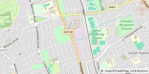Map of Stanmore, Middlesex