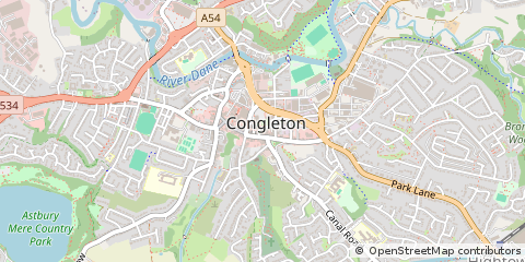Map of Congleton, Cheshire