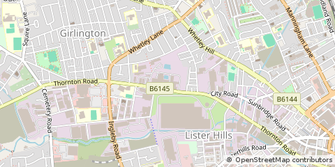 Map of Bradford, West Yorkshire