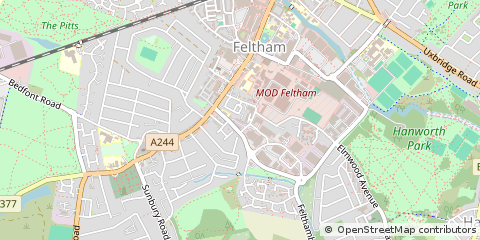 Map of Feltham, Middlesex