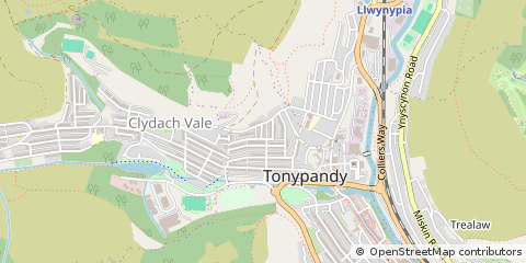 Map of Tonypandy, Rhondda Cynon TAF