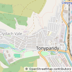 Map of Tonypandy, Rhondda Cynon TAF