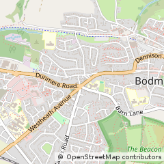 Map of Bodmin, Cornwall