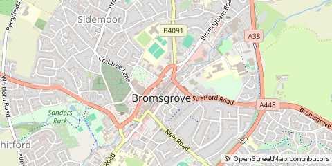 Map of Bromsgrove, Worcestershire