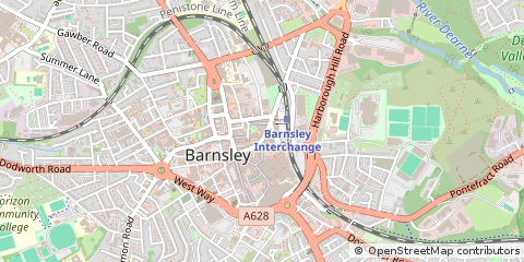 Map of Barnsley, South Yorkshire