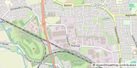 Map of Worksop, Nottinghamshire