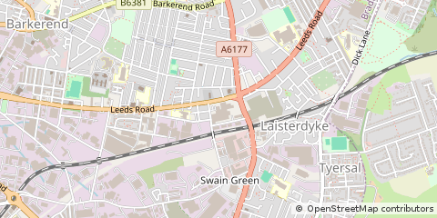 Map of Bradford, W Yorks