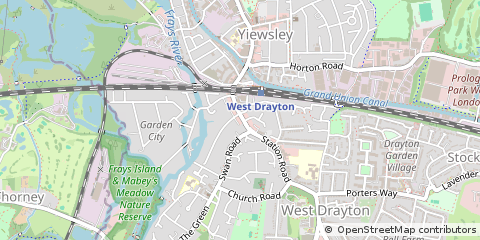 Map of West Drayton, Middlesex