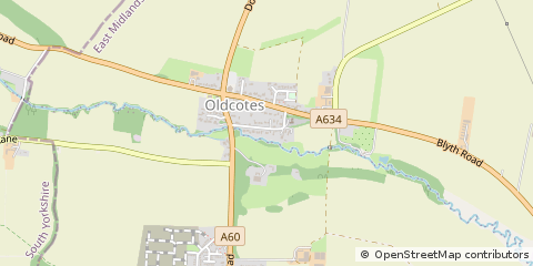 Map of Worksop, Nottinghamshire