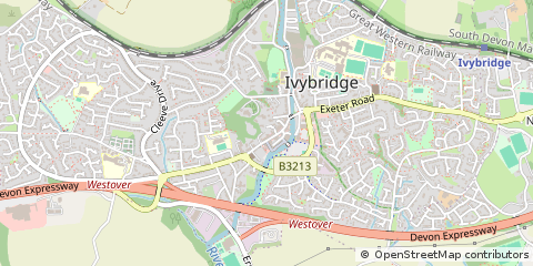 Map of Ivybridge, Devon