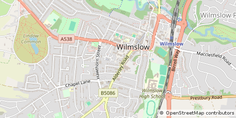 Map of Wilmslow, Cheshire