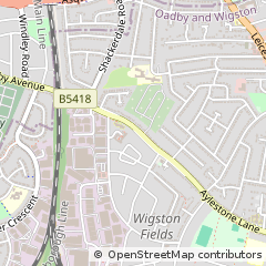 Map of Wigston, Leicestershire