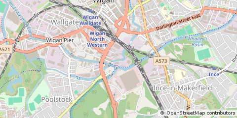 Map of Wigan, Lancashire