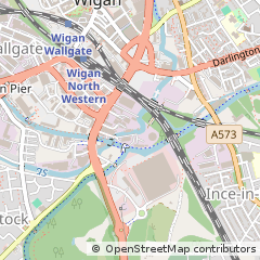 Map of Wigan, Lancashire