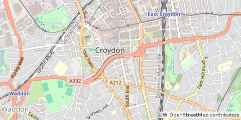 Map of Croydon, Surrey