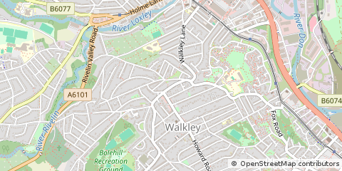 Map of Sheffield, South Yorkshire