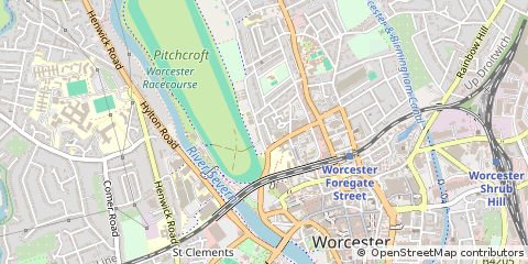 Map of Worcester, Worcestershire