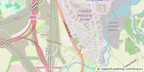 Map of Coleshill, North Warwickshire