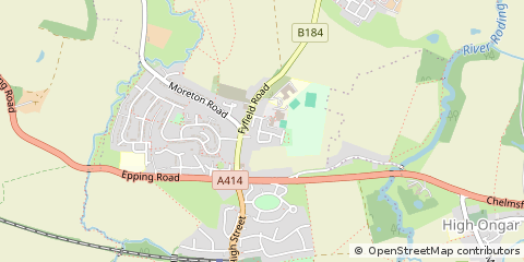 Map of Ongar, Essex
