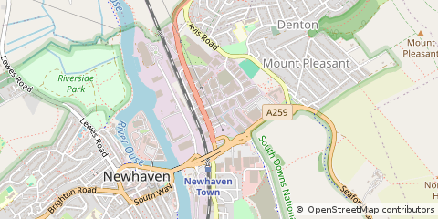 Map of Newhaven, East Sussex
