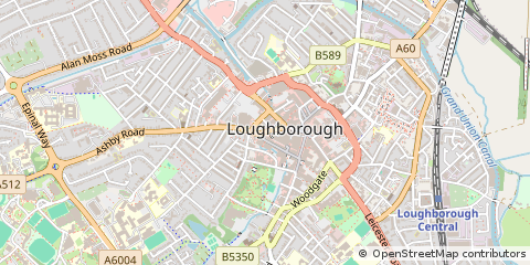 Map of Loughborough, Leicestershire