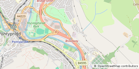 Map of Pontypridd, MID Glam