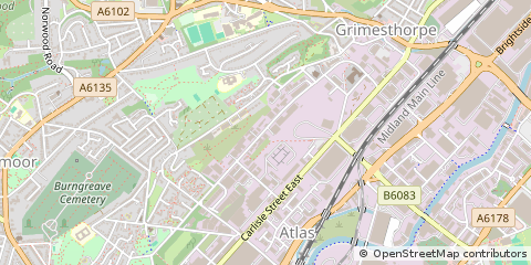 Map of Sheffield, South Yorkshire