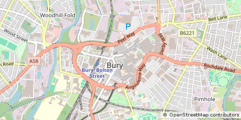 Map of Bury, Greater Manchester