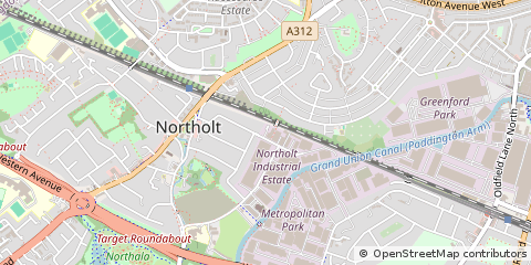 Map of Northolt, Middlesex