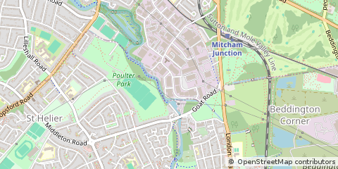 Map of Mitcham, Surrey