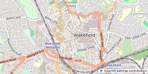 Map of Wakefield, West Yorkshire