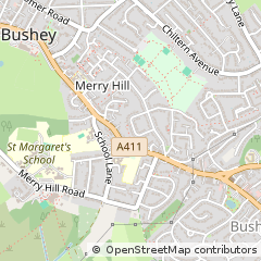 Map of Bushey, Herts