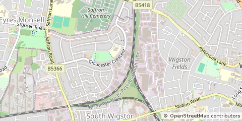 Map of Wigston, Leicestershire