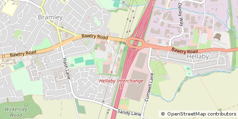 Map of Rotherham, South Yorkshire