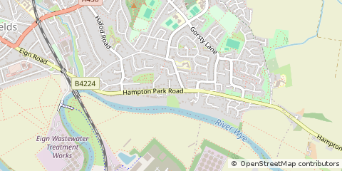 Map of Hereford, Herefordshire