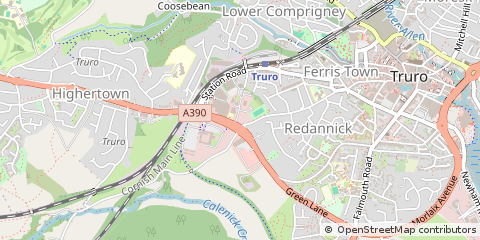 Map of Truro, Cornwall