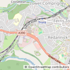 Map of Truro, Cornwall