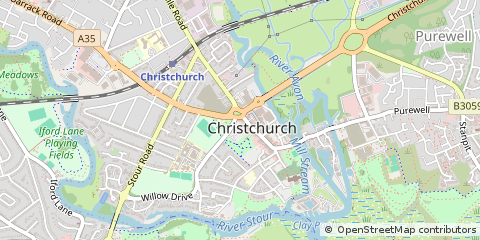 Map of Christchurch, Dorset