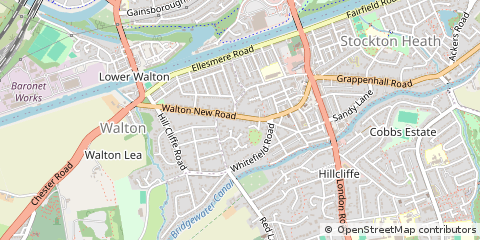 Map of Warrington, Cheshire